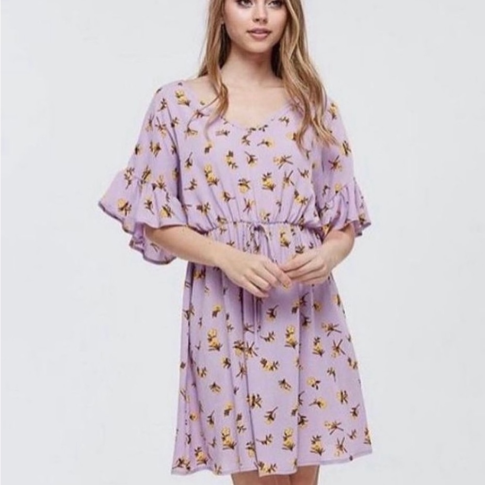 White Birch Lavender Floral Dress